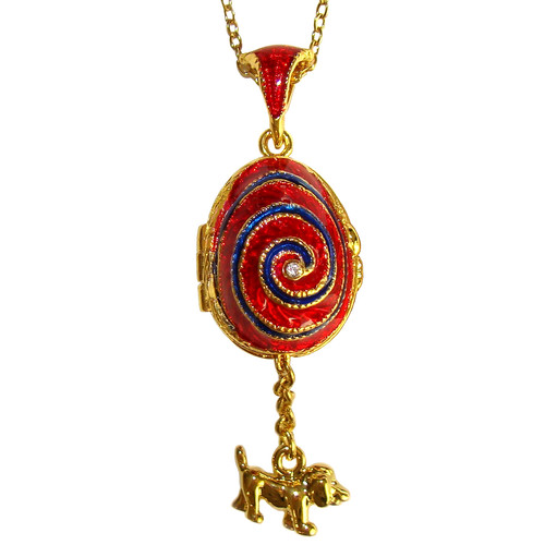 Pendentif chien oeuf faberge - chien/,
