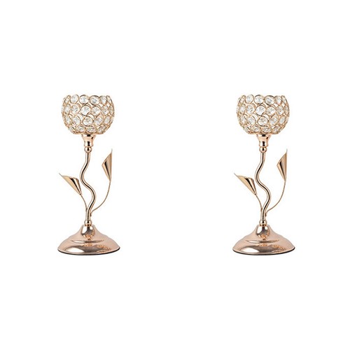 Bougeoir cristal doré - en,
