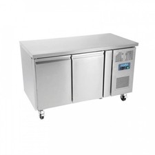 Table inox réfrigérée tropicalisée positive 282 Litres, 2 portes, 300 W, 220 V -