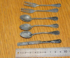 vintage LOT ANCIEN COUVERT metal CUILLERE FOURCHETTE jouet ancien poupée DINETTE