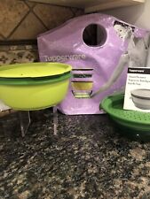 TUPPERWARE 4 PIECE SMART STEAMER GREEN ORIGINAL INSTRUCTIONS #6508A EUC W/Tote