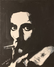 art brut art singulier outsider art fumeur peinture Poppy Black 27