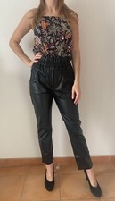 Pantalon en simili cuir noir