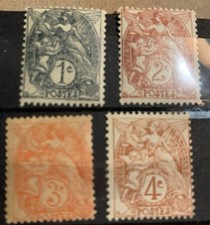 France année 1900 Timbre type Blanc N° 107 à 110 Neuf **