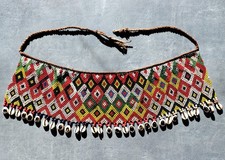 Art Africain Afrique - Ancien Cache Sexe Kirdi XL - Tissu & Perles - 55 x 17 Cms