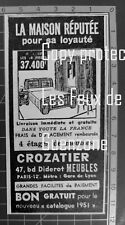 CROZATIER MEUBLES PARIS   publicité advert 1950
