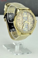 FREE Ship USA Chic Ladies Watch GUESS Gold Leather Women Lovely Monogram