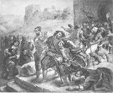 Les CONVULSIONNAIRES de TANGER (Par DELACROIX) - Gravure 19e siècle Grand Format