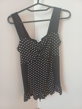 Top A Bretelles Noir A Pois