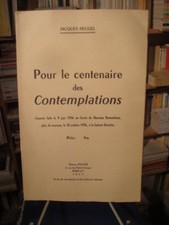 Jacques HEUGEL Pour le centenaire des Contemplations Éditions Psyché 1957