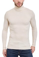 Pull Col Roulé Homme Doux Col Haut Manches Longues Slim Fit 703.