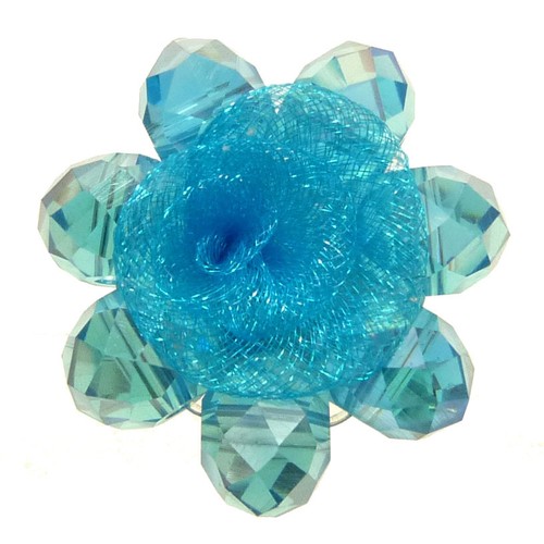 Bague fleur cristal - bague,