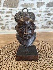 Masque Africain En Bronze Sur