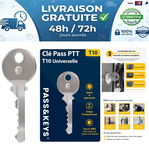 Clé passe ptt t10 universelle - clé,