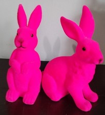 Lot de 2 Lapins Flocage Rose