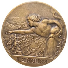Médaille art déco bronze - bronze, "