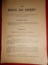 Une noce au Berry pièce de