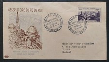 ENVELOPPE PREMIER JOUR TIMBRE N° 916 PIC DU MIDI OBLITÉRÉ BAGNÈRES BIGORRE 1951