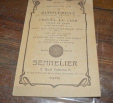  catalogue G SENNELIER supplément du N°28 travail du cuir et étain 1905 PARIS