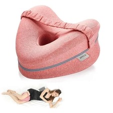Oreiller de Genou Jambe Mousse Mémoire Orthopédique Mousse Rose Confort Sommeil