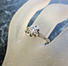 Bague solitaire blanc 18k - bague, or