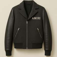 Amiri-Style Rockstar Wool Varsity Jacket