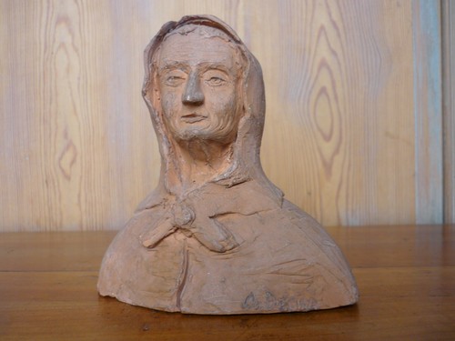 Sculpture buste vieille - sculpture,