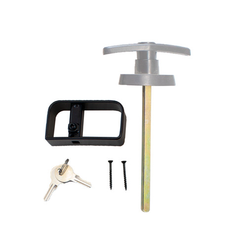 T handle locks shed - t,