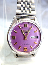 ANCIENNE MONTRE CITIZEN AUTOMATIQUE A DATE/JOUR 21 Rbs ,BEG D'EPOQUE FONCTIONNEL