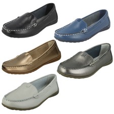 Ballerines En Cuir Pour Femmes À Enfiler *F8R0422*