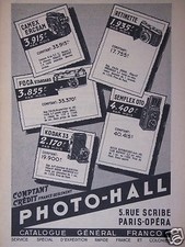 PUBLICITÉ 1953 PHOTO-HALL