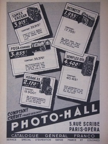 Publicité 1953 photo - publicitÉ, photo-hall