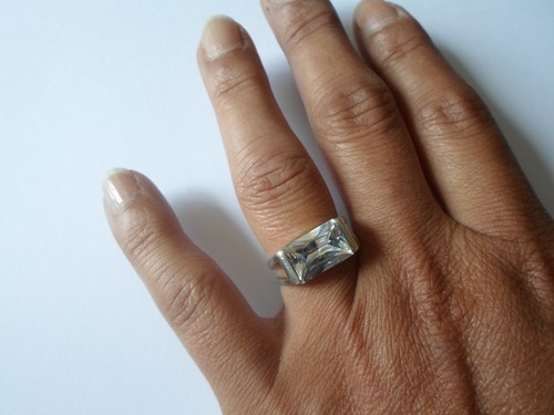 Bague argent massif - en,