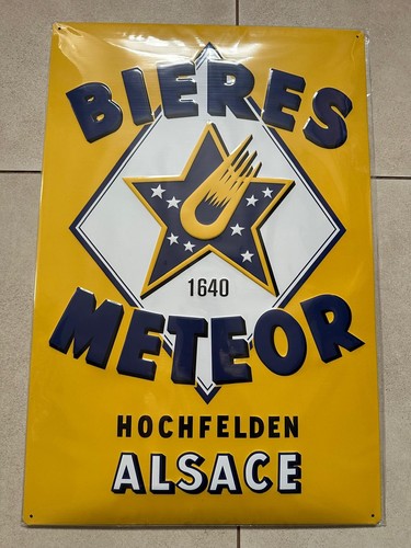 Tole plaque biere meteor logo - biere,