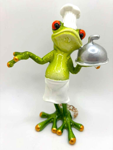 Frog chef figurine with - 6",