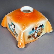 Abat-jour en verre orange Art Déco plafonnier opaline ancien vintage années 50