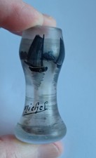 ancien Art déco VASE miniature de représentant  émaillé bateau signé Michel