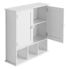 Uimoso Armoire murale de salle de bain avec 2 portes et étagères, coloris blanc