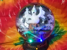Happy Halloween Ghost Globe Lights Up,TALKS, Spins Confetti  Inside 