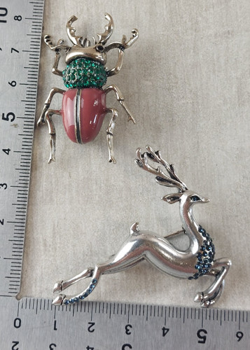 Paire broches animaux - de, en