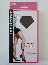 IN EXTENSO COLLANT FANTAISIE PLUME 15 DEN TAILLE 1 COULEUR NOIR
