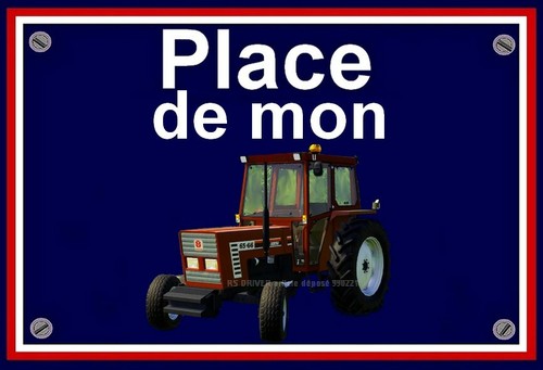 Plaque place mon tracteur - plaque, "place