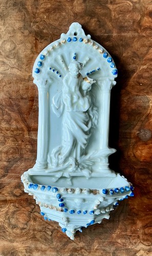 Ancien bénitier porcelaine - ancien, en