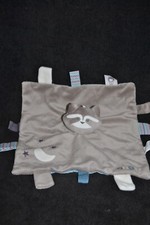 🦝Doudou plat raton laveur brun taupe OBAIBI OKAIDI carré mouchoir Etat Neuf