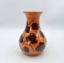 Vase terre cuite vernissée de Savoie à décor floral signé Simonod Sispa Art Déco