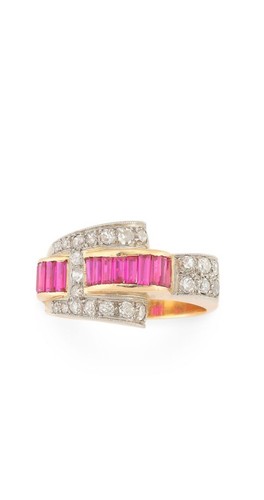 Bague tank vintage 1940 18k - vintage, or
