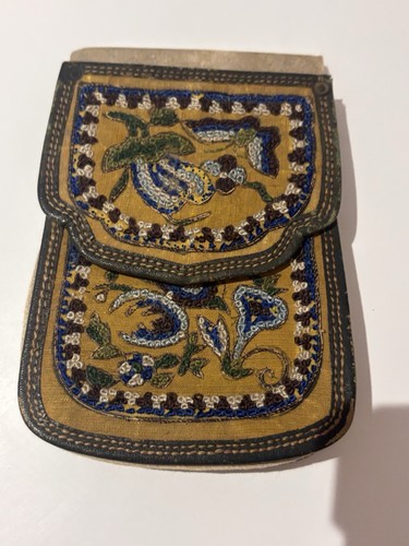 Ancienne bourse chinoise - chinoise, cuir