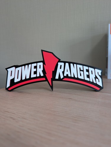 Plaque power rangers logo - power, 3d