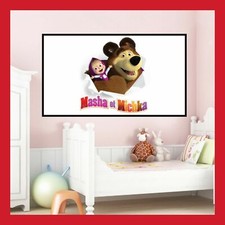AFFICHE TOILE POSTER PHOTO FIGURINE MASHA ET MICHKA OURS DECO JEU JOUET ENFANT