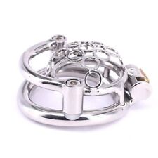 35mm Super-Short-Stainless-Steel-Male-Chastity-Cage-with-Scrotal-Limit-Ring